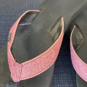 Reef - pink sparkle flip flops  - size 8